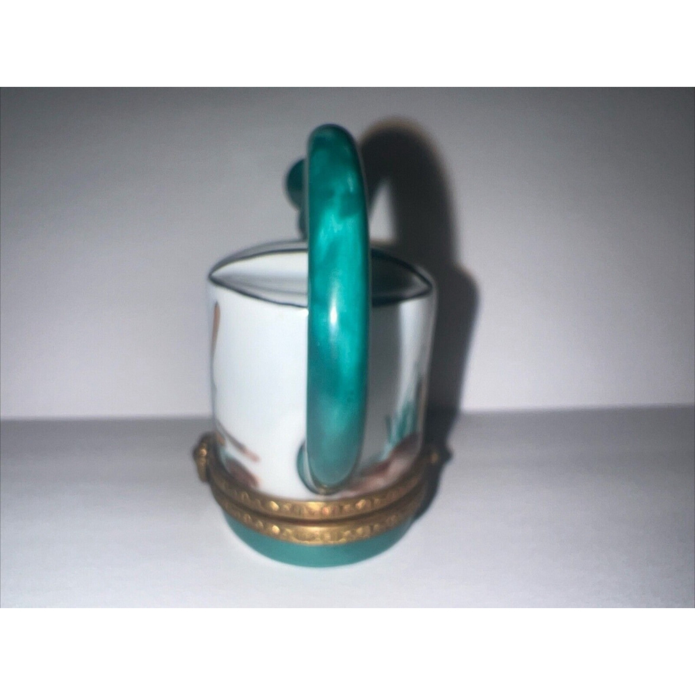 Limoges Peint Main Rochard Watering Can Trinket Box - Picture 2 of 5
